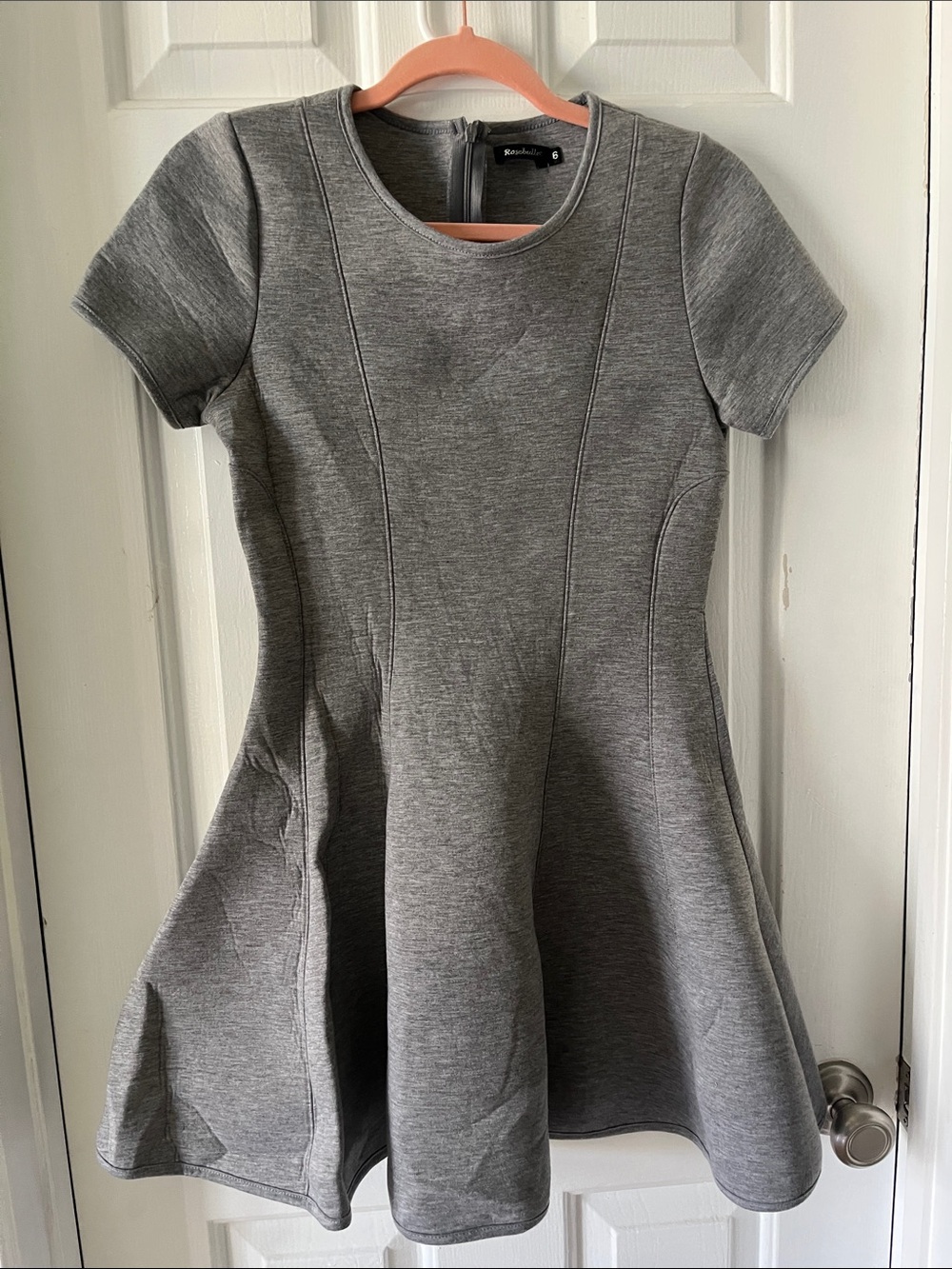 Rosebullet Grey Fit-and-Flare Knit Dress